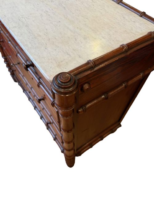 FRENCH 19TH CENTURY FAUX BAMBOO CHEST OF DRAWERS - ADDITIONAL PHOTO 3