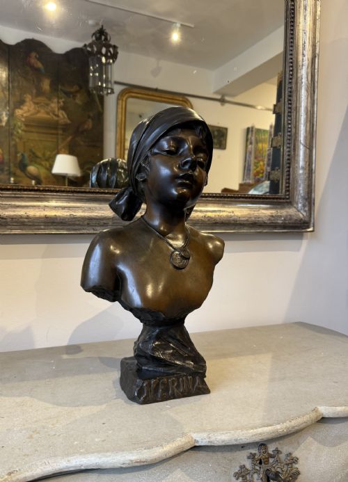LARGE ART NOUVEAU BUST AFTER VILLANIS - ADDITIONAL PHOTO 1