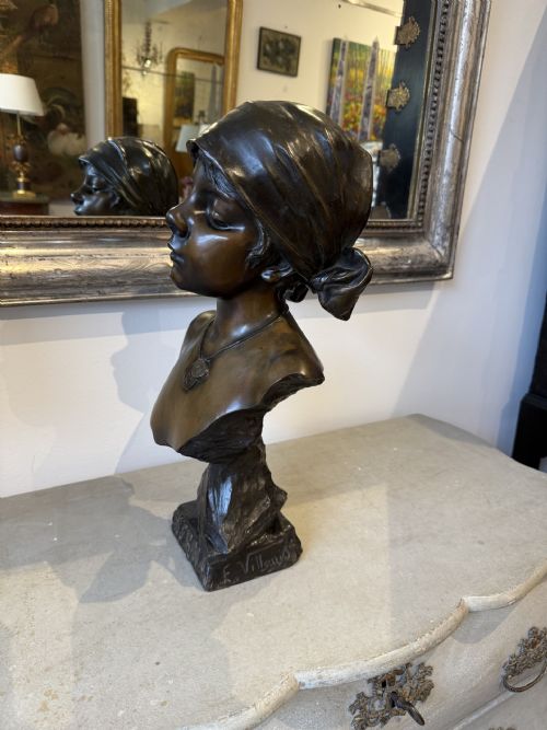 LARGE ART NOUVEAU BUST AFTER VILLANIS - ADDITIONAL PHOTO 2
