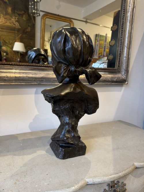 LARGE ART NOUVEAU BUST AFTER VILLANIS - ADDITIONAL PHOTO 3