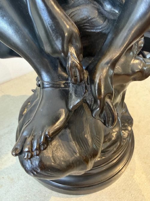 19TH CENTURY BRONZE OF SEATED MERCURY - ADDITIONAL PHOTO 6