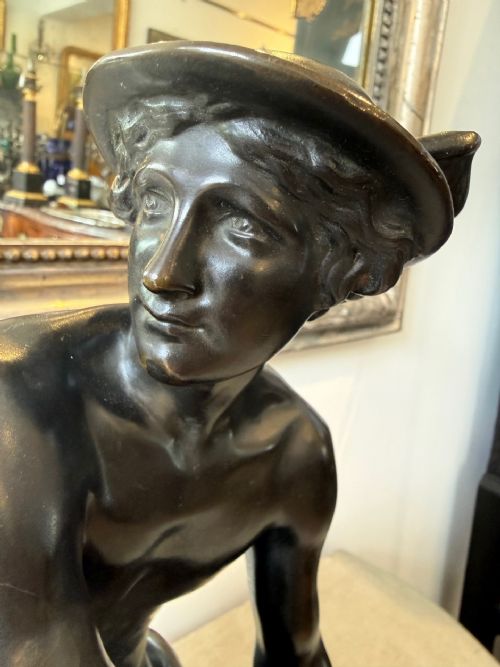 19TH CENTURY BRONZE OF SEATED MERCURY - ADDITIONAL PHOTO 7