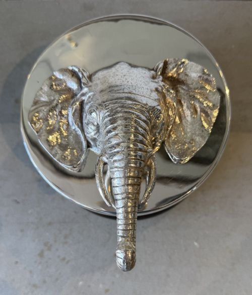 FAUX TORTOISESHELL BOWL WITH ELEPHANT LID - ADDITIONAL PHOTO 1