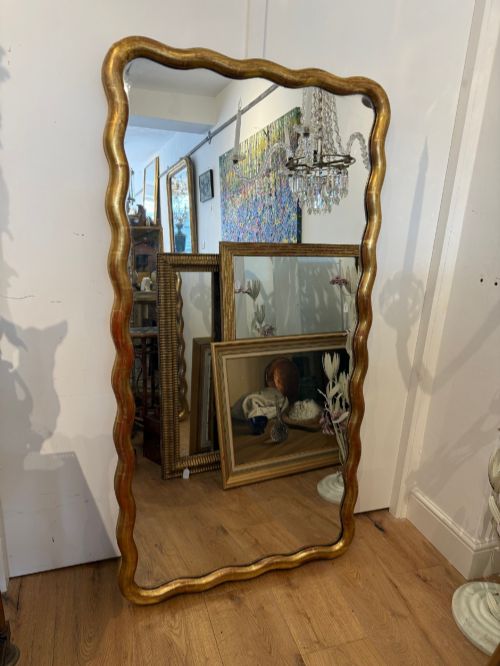 large wavy edge mirror - CATEGORY: ANTIQUE MIRRORS - DATED 1870