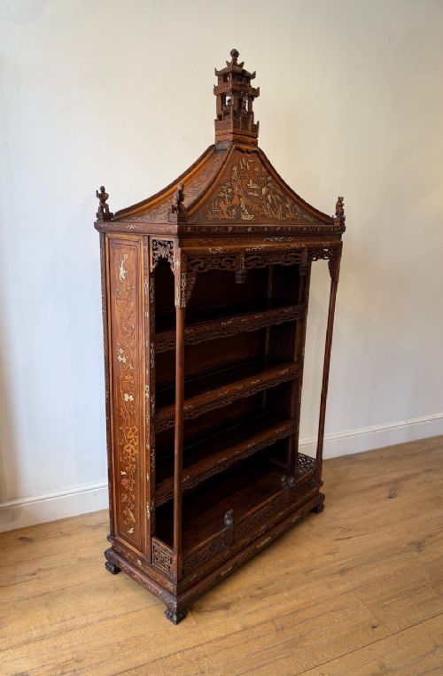 ANTIQUE CHINESE PAGODA DISPLAY CABINET - ADDITIONAL PHOTO 2