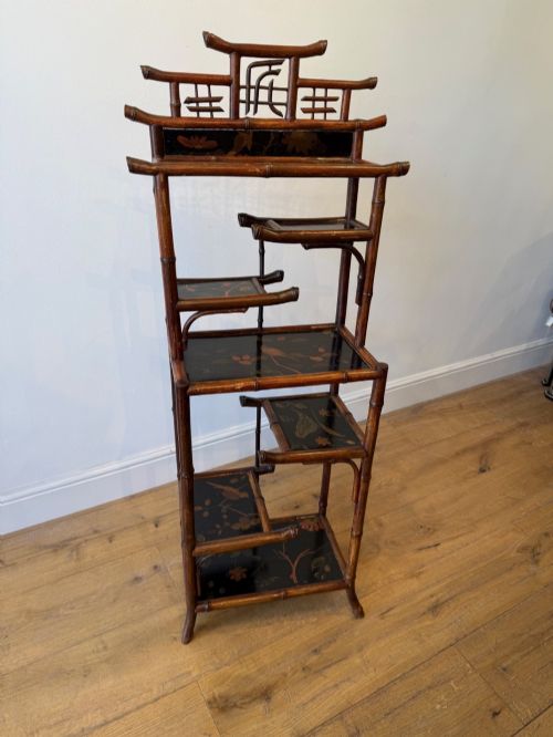 BAMBOO AND LACQUER DISPLAY SHELVES - ADDITIONAL PHOTO 2
