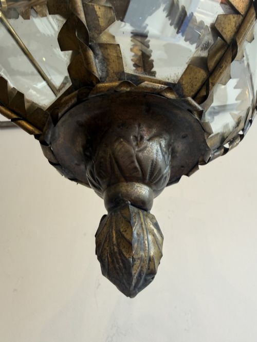 BRASS CURVED GLASS LANTERN - ADDITIONAL PHOTO 7