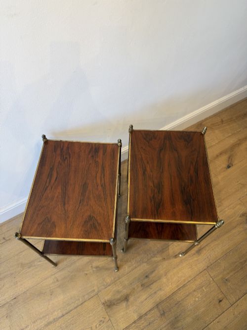 PAIR OF TWO TIER ETAGERES ATTRIBUTED TO MALLETT - ADDITIONAL PHOTO 6