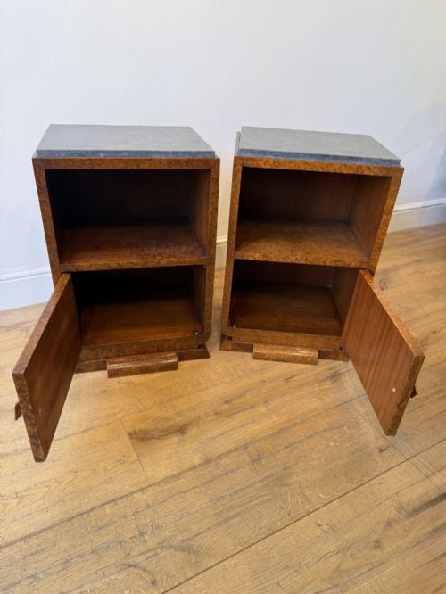 ART DECO BURR WALNUT BEDSIDE CABINETS - ADDITIONAL PHOTO 5