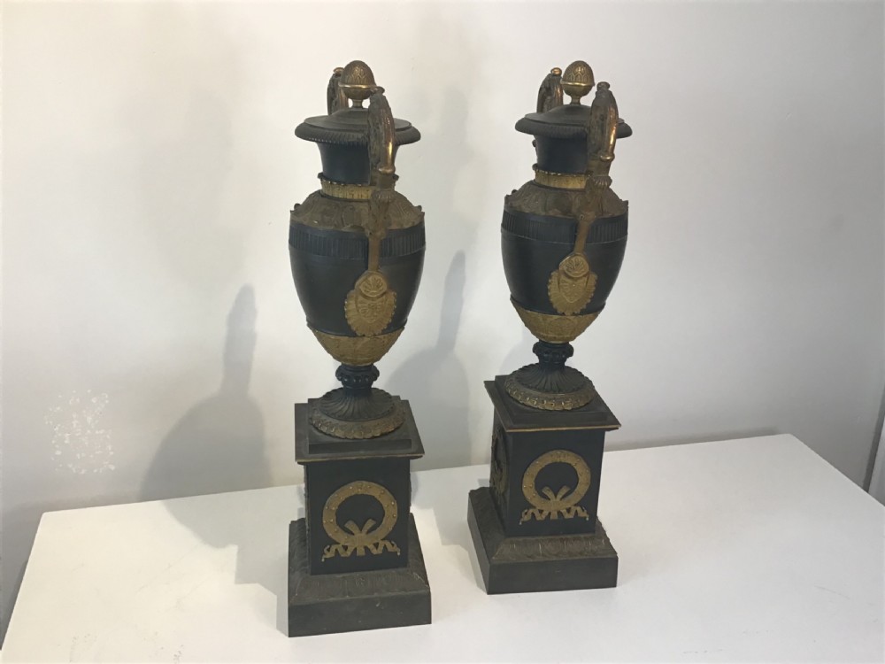 Large pair of Empire bronze and ormolu Cassolettes  View VIII