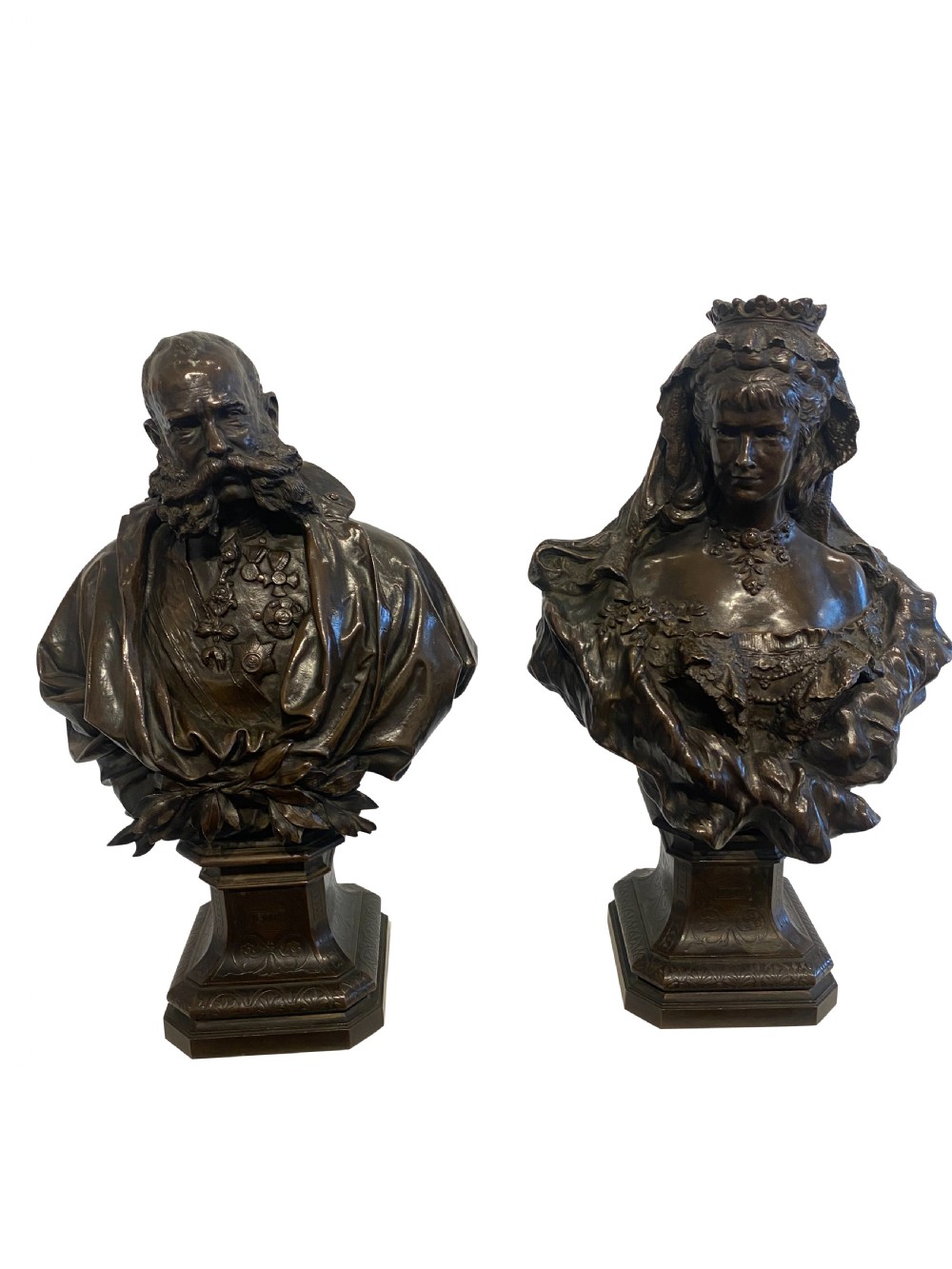 Pair of Bronze Busts - Emperor Franz Joseph