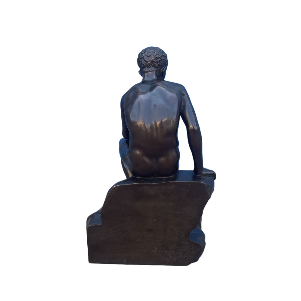Seated Hermes - large 19th century bronze  View VII