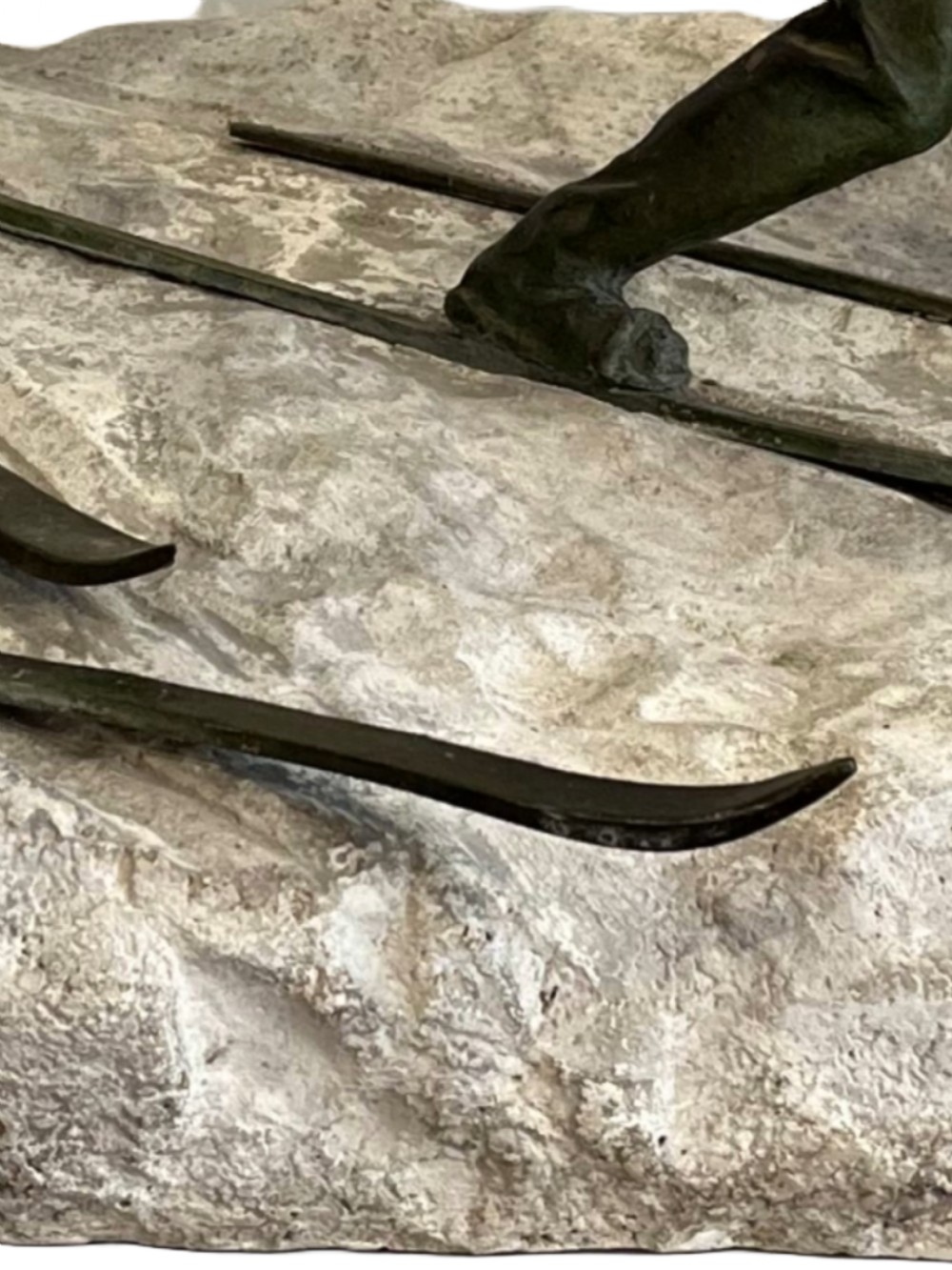 Art Deco Bronze group of Skiers  View VI