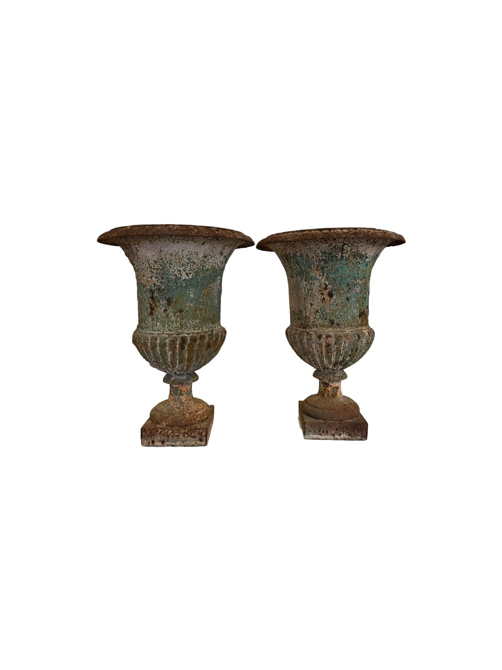 Pair of 19th century French Cast Iron campana urns