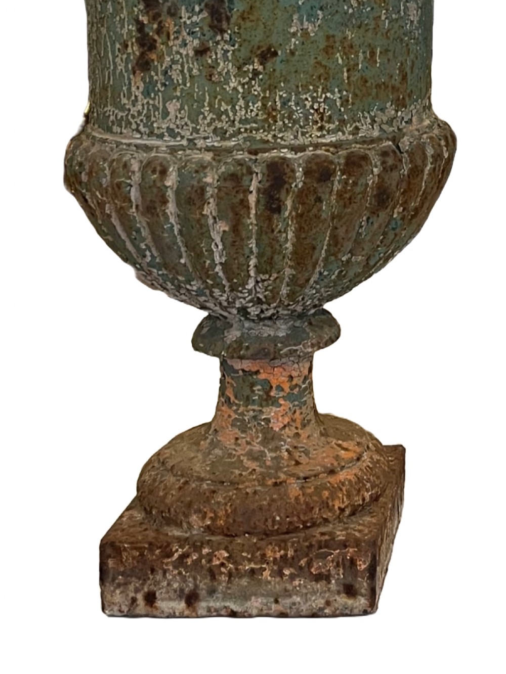Pair of 19th century French Cast Iron campana urns View IV