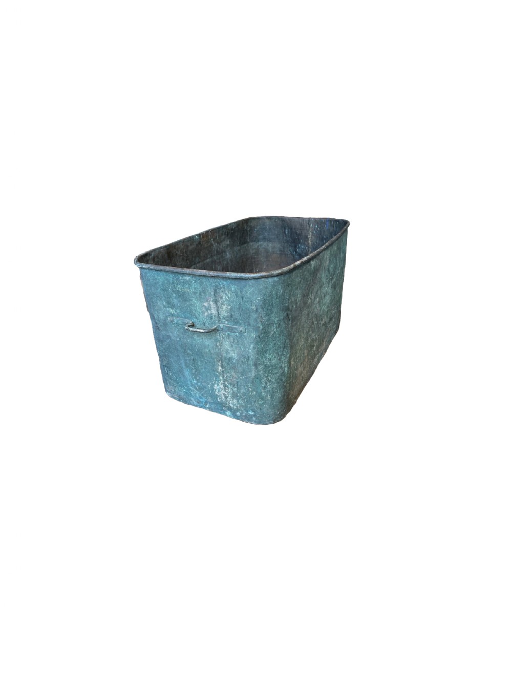 Massive antique copper pot planter 