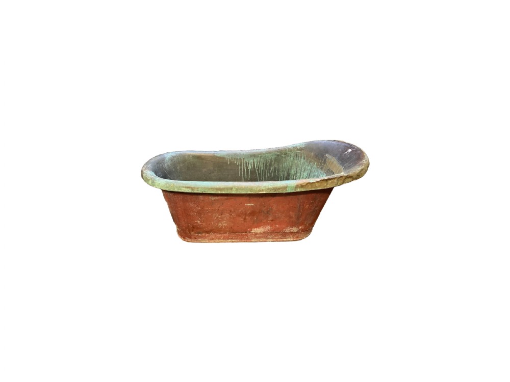 French antique copper bath