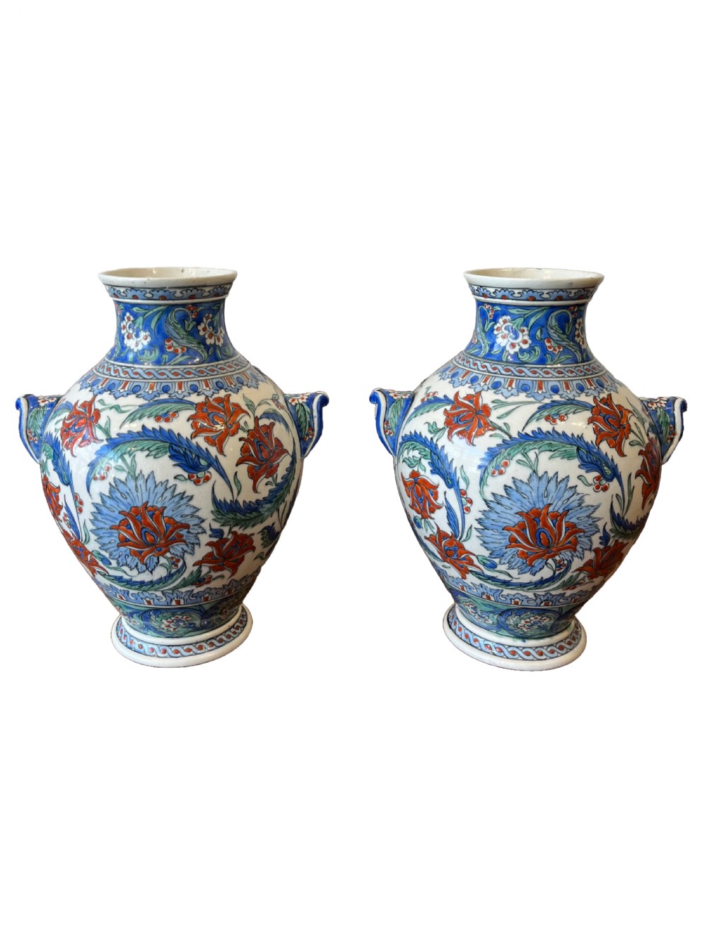 Pair of Iznik style vases