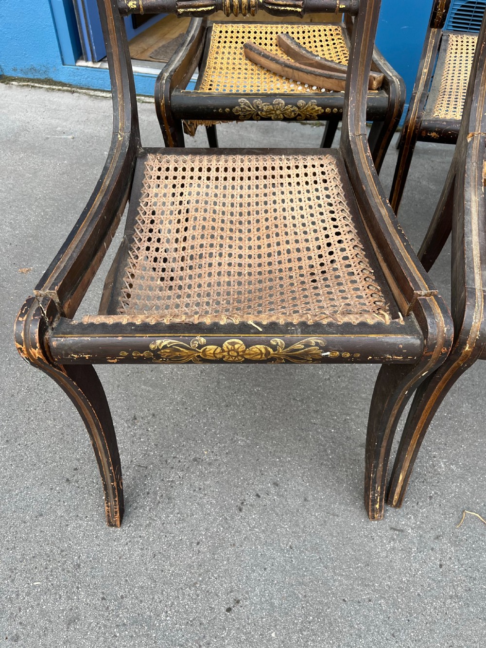 Set of 8 regency painted chairs  View VII