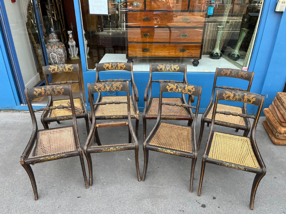 Set of 8 regency painted chairs  View X