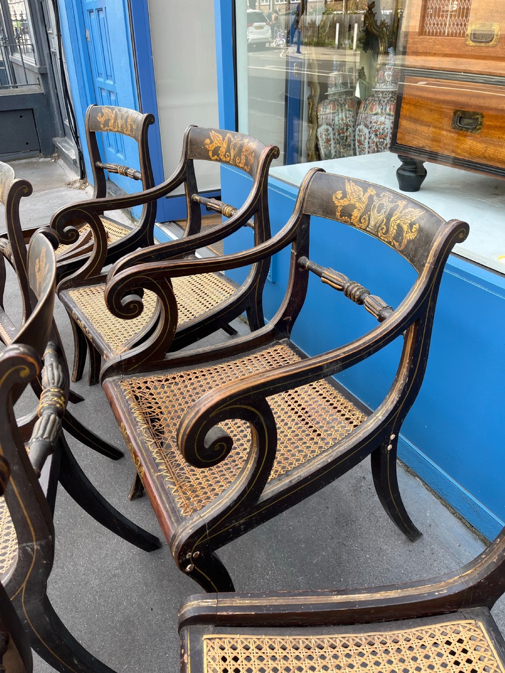 Set of 8 regency painted chairs  View XIV