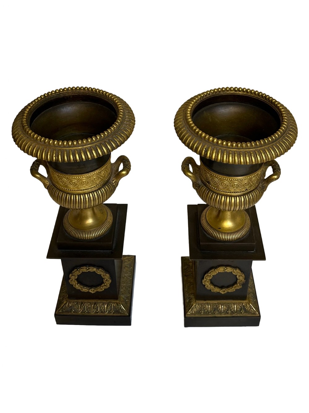 Bronze and ormolu neoclassical campana urns View II