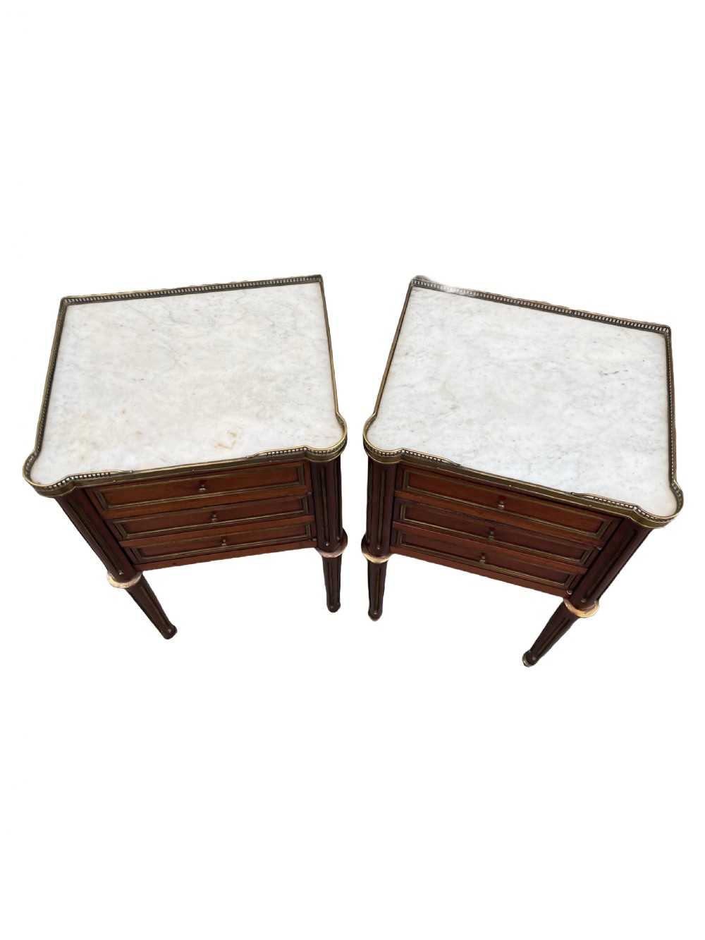 Louis XVI style mahogany bedside cabinets View III