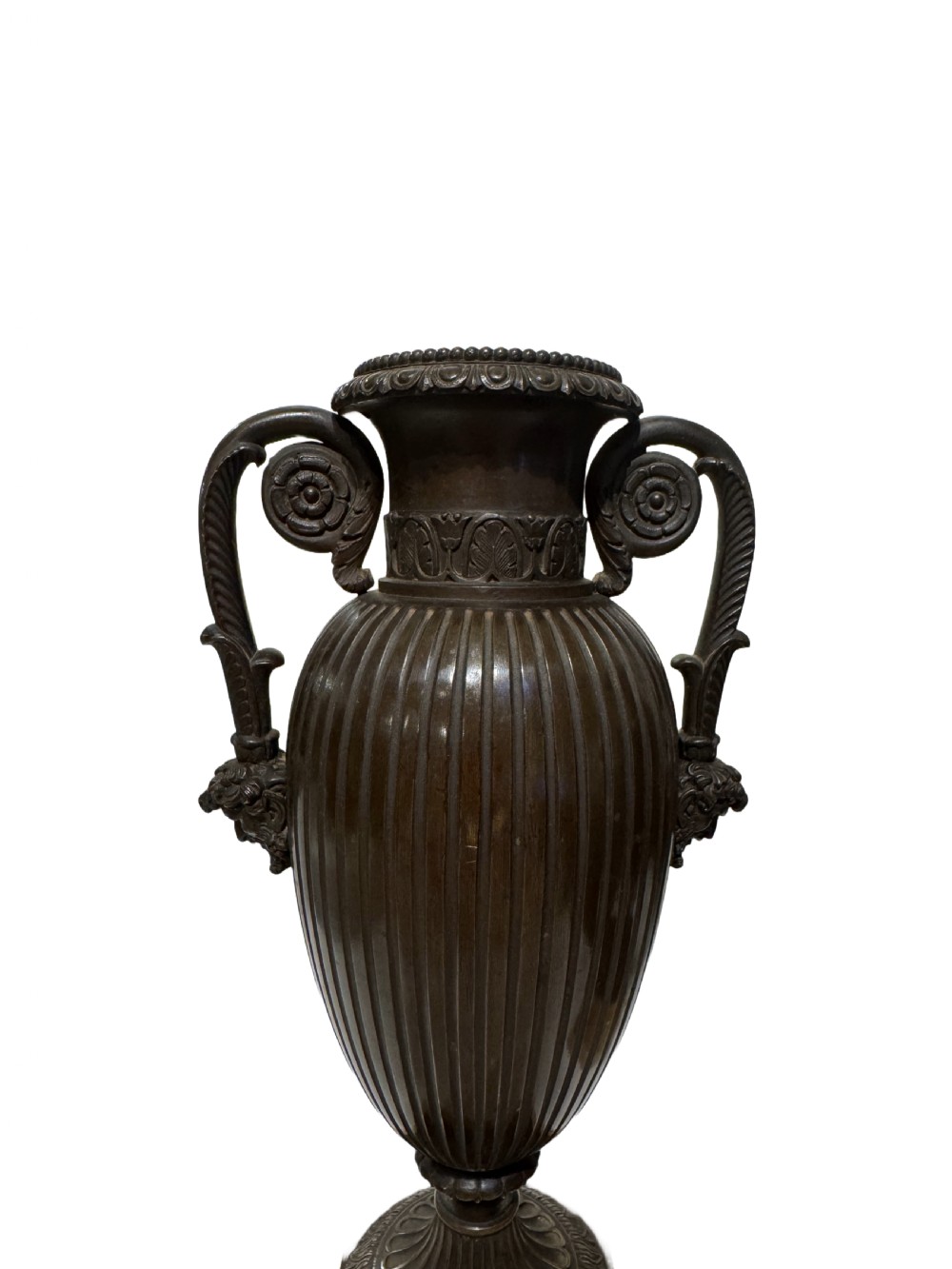 Antique French neoclassical bronze urns View IV