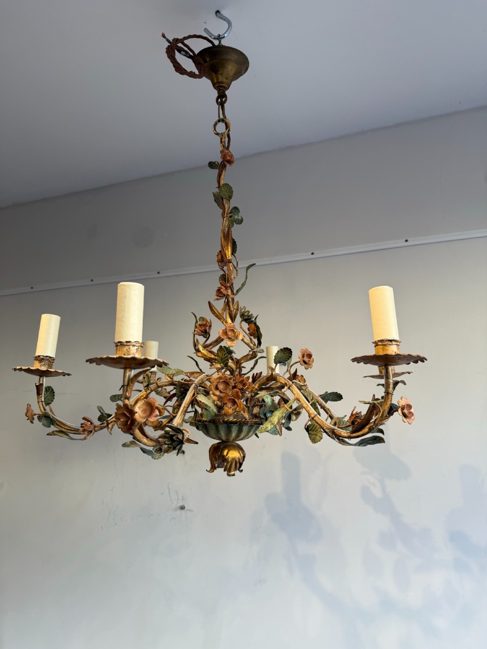 Tole flower chandelier