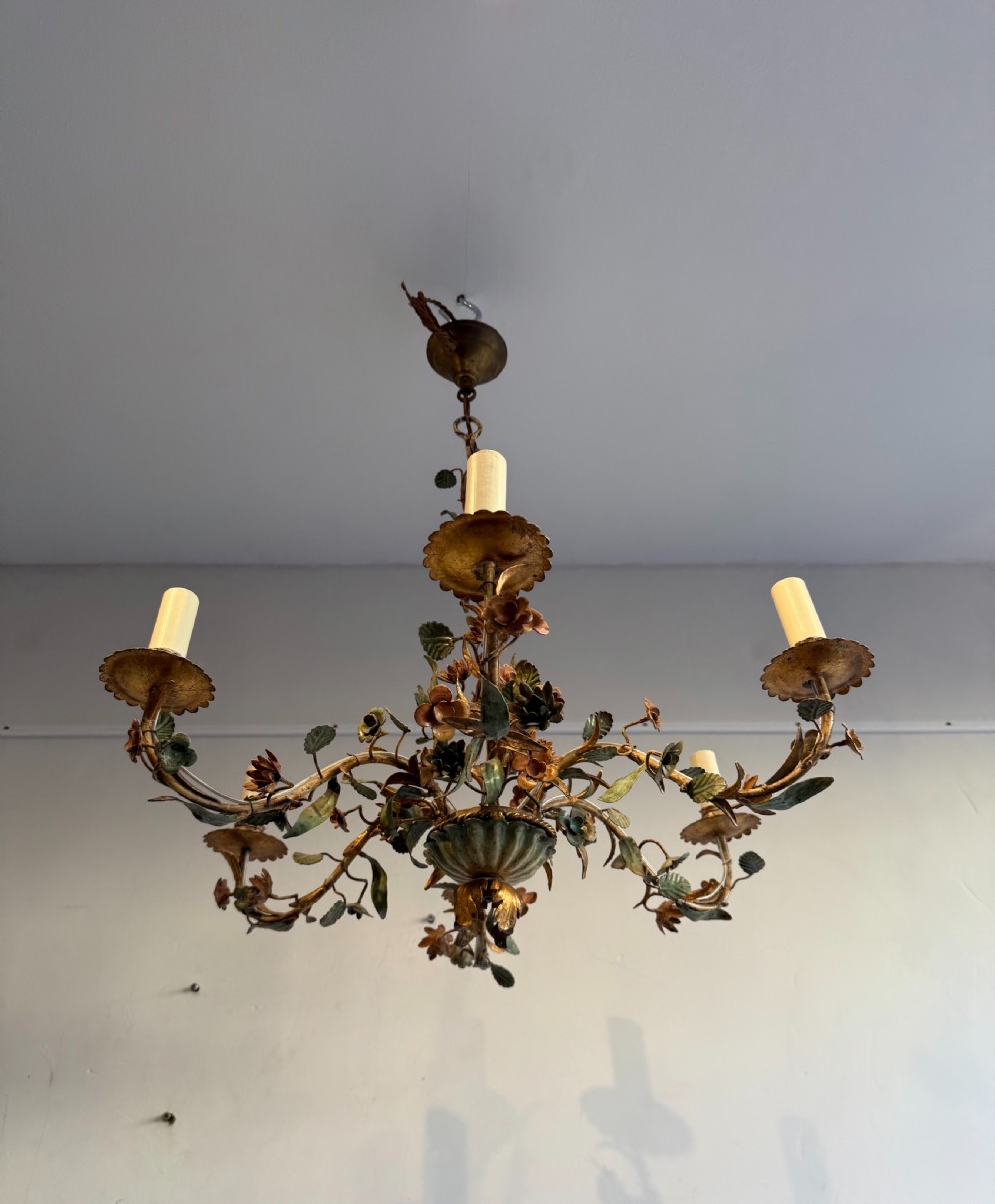 Tole flower chandelier View II