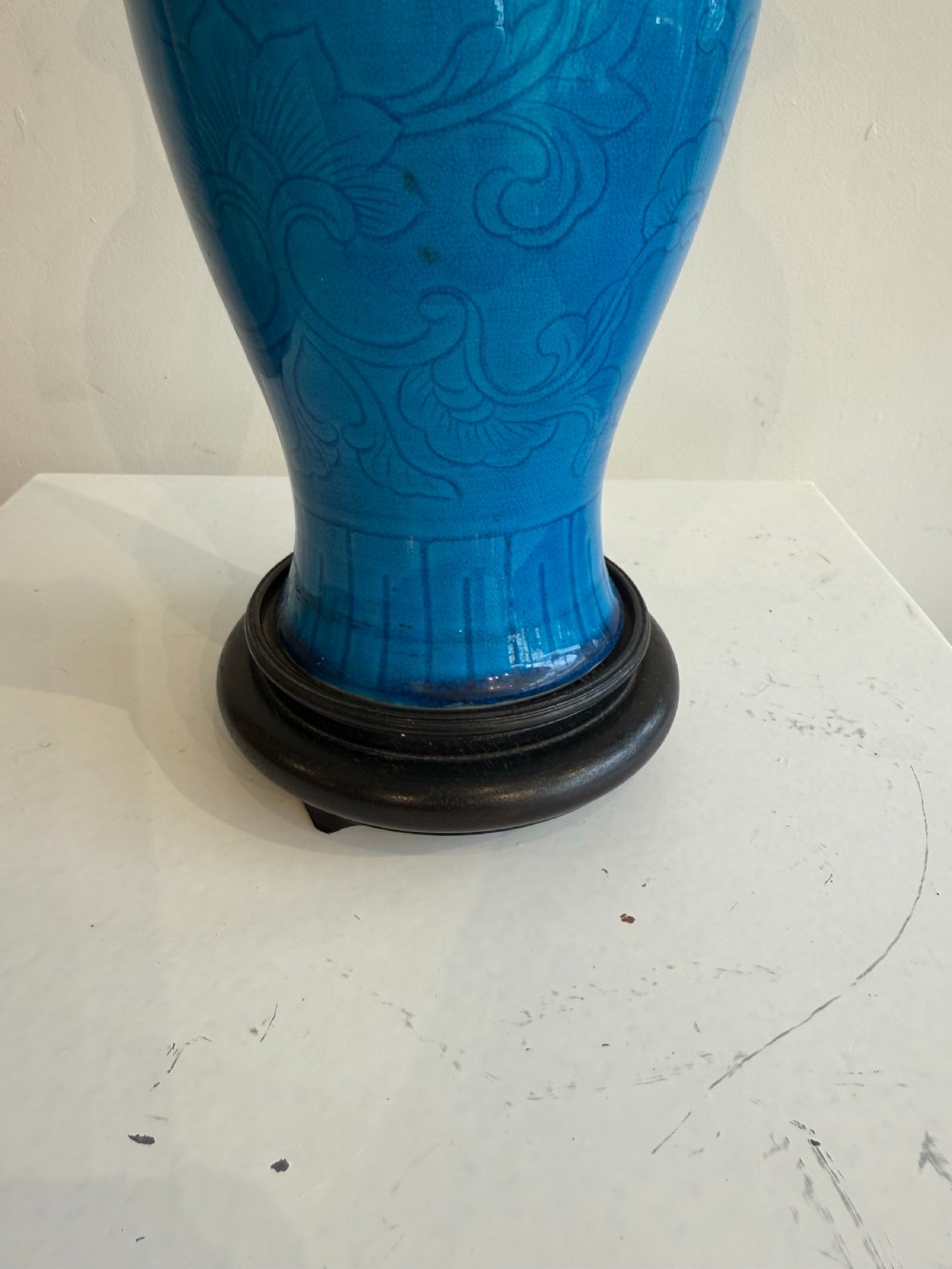 Pair of Chinese turquoise lamps View VI