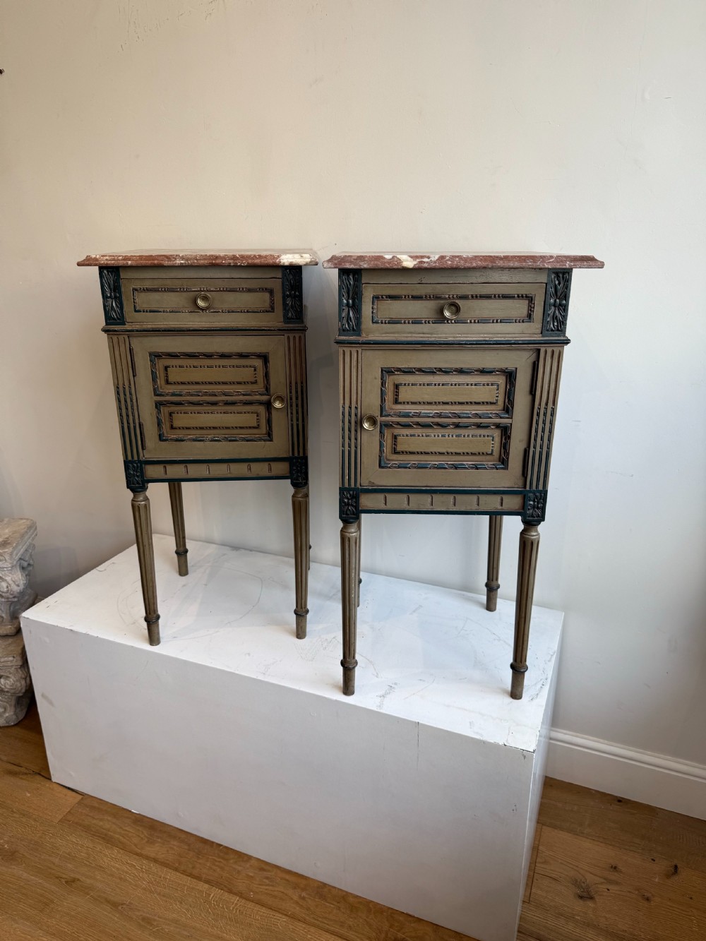 Antique French bedside cabinets
