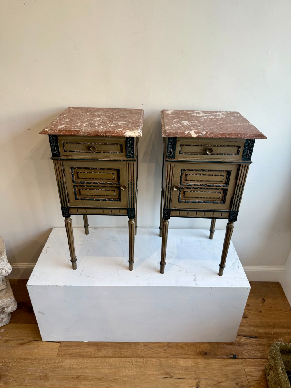 Antique French bedside cabinets View II