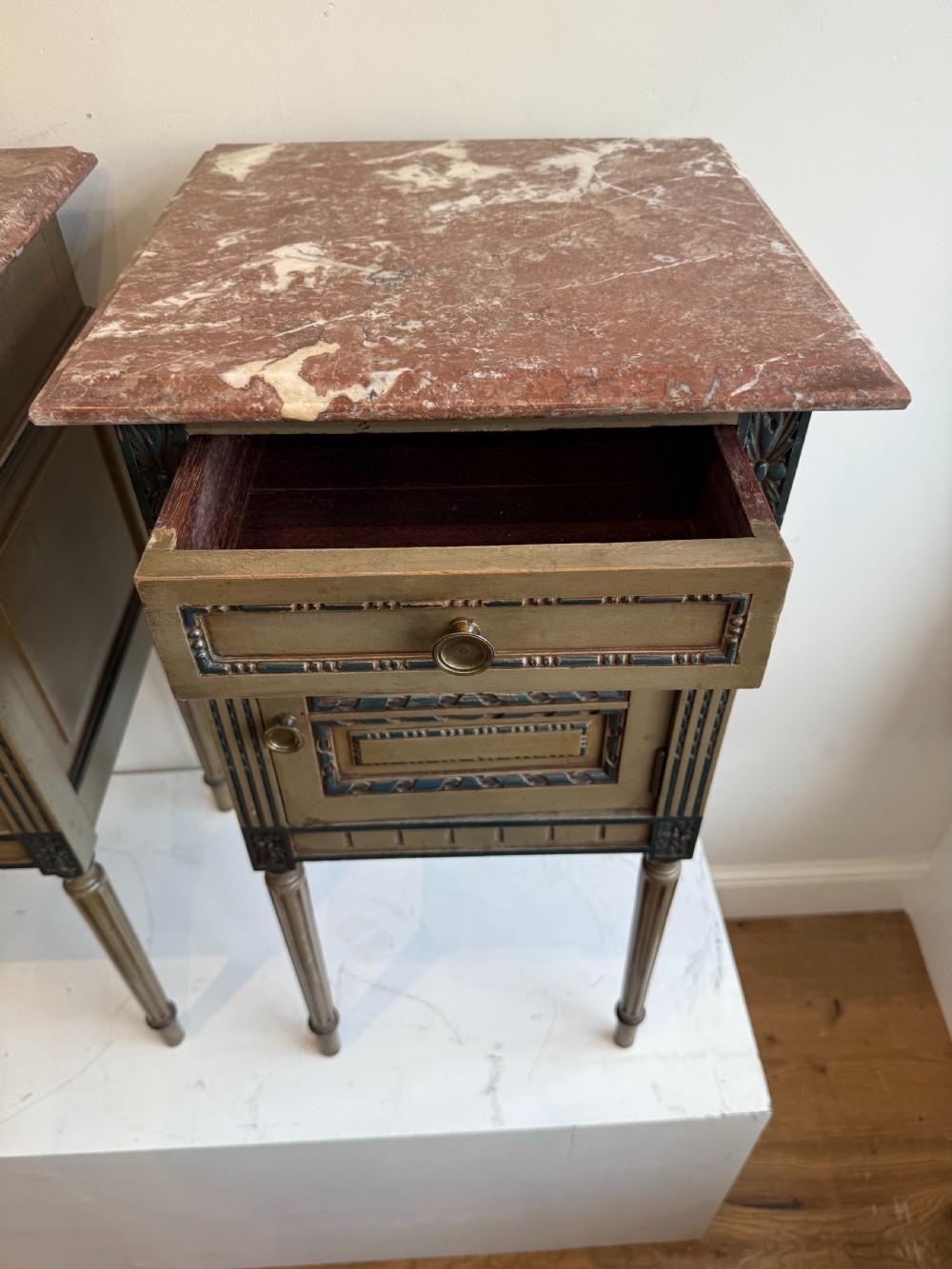 Antique French bedside cabinets View V