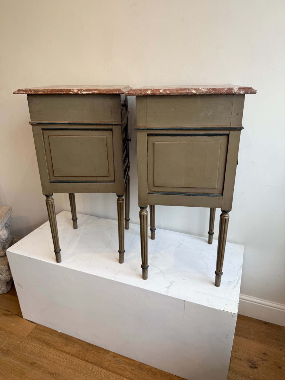 Antique French bedside cabinets View IX