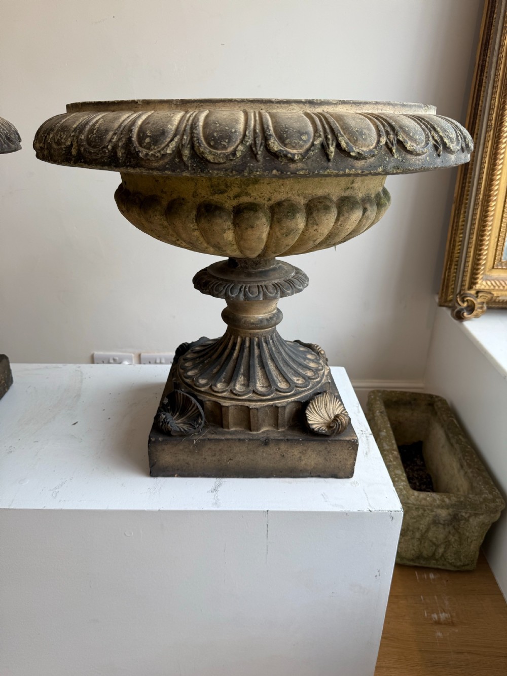 Pair of terracotta garden pots View III