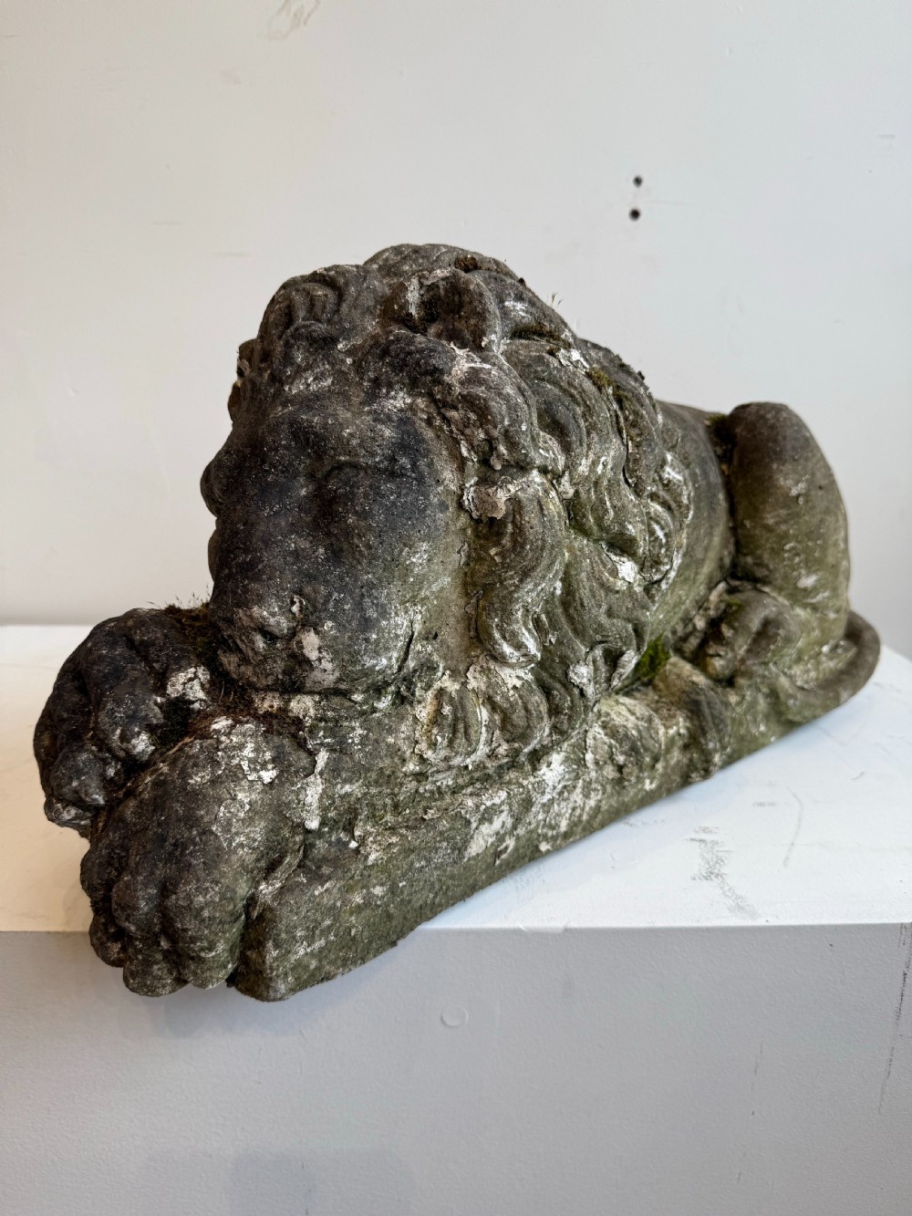Pair of Canova lion garden statues  View V