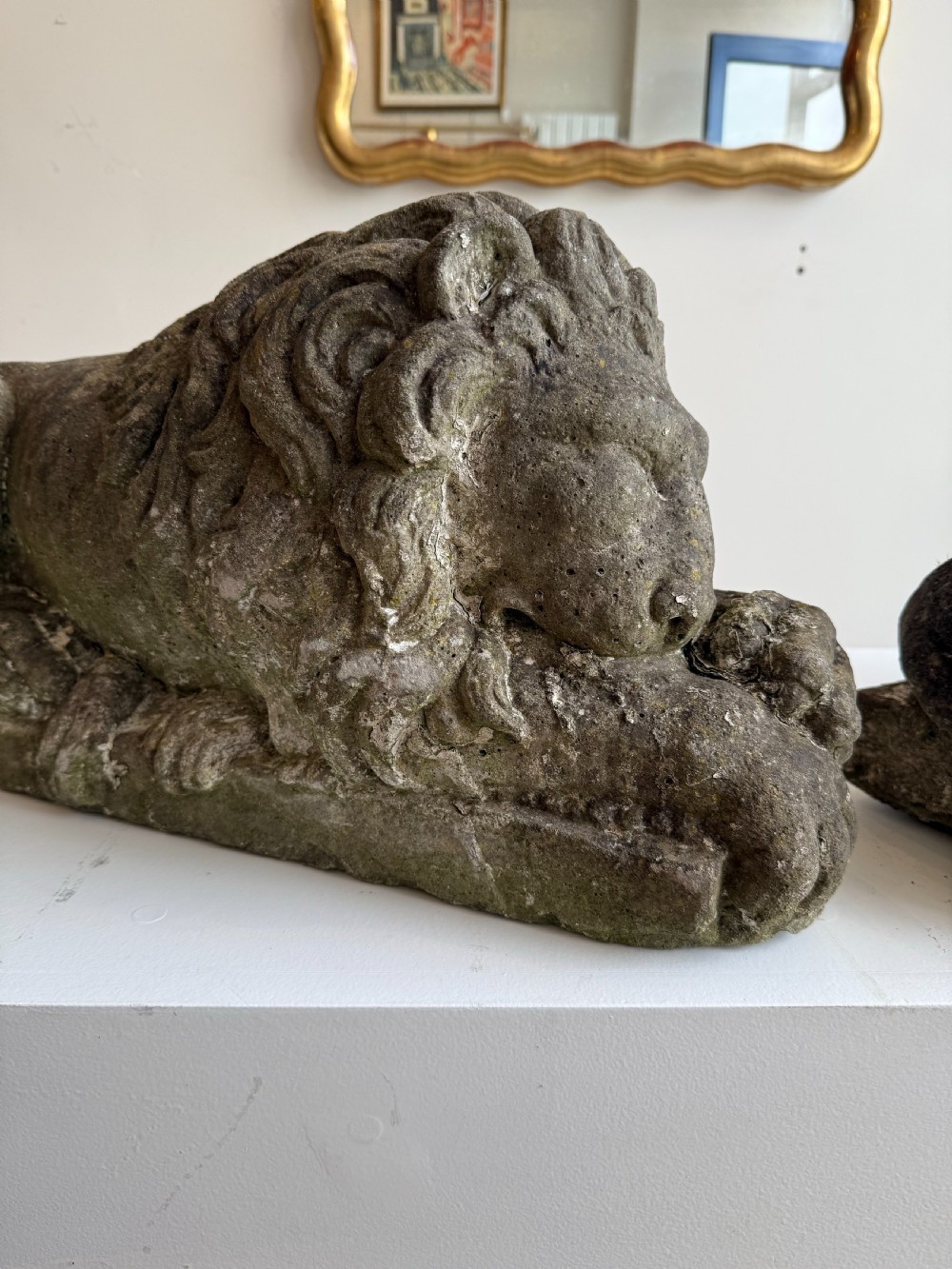 Pair of Canova lion garden statues  View VIII