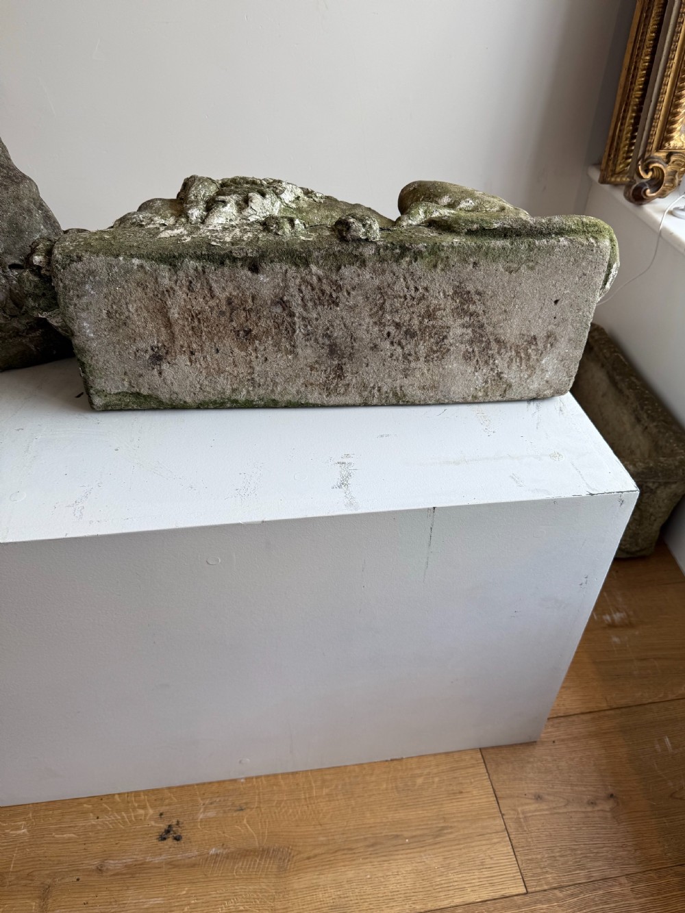 Pair of Canova lion garden statues  View X