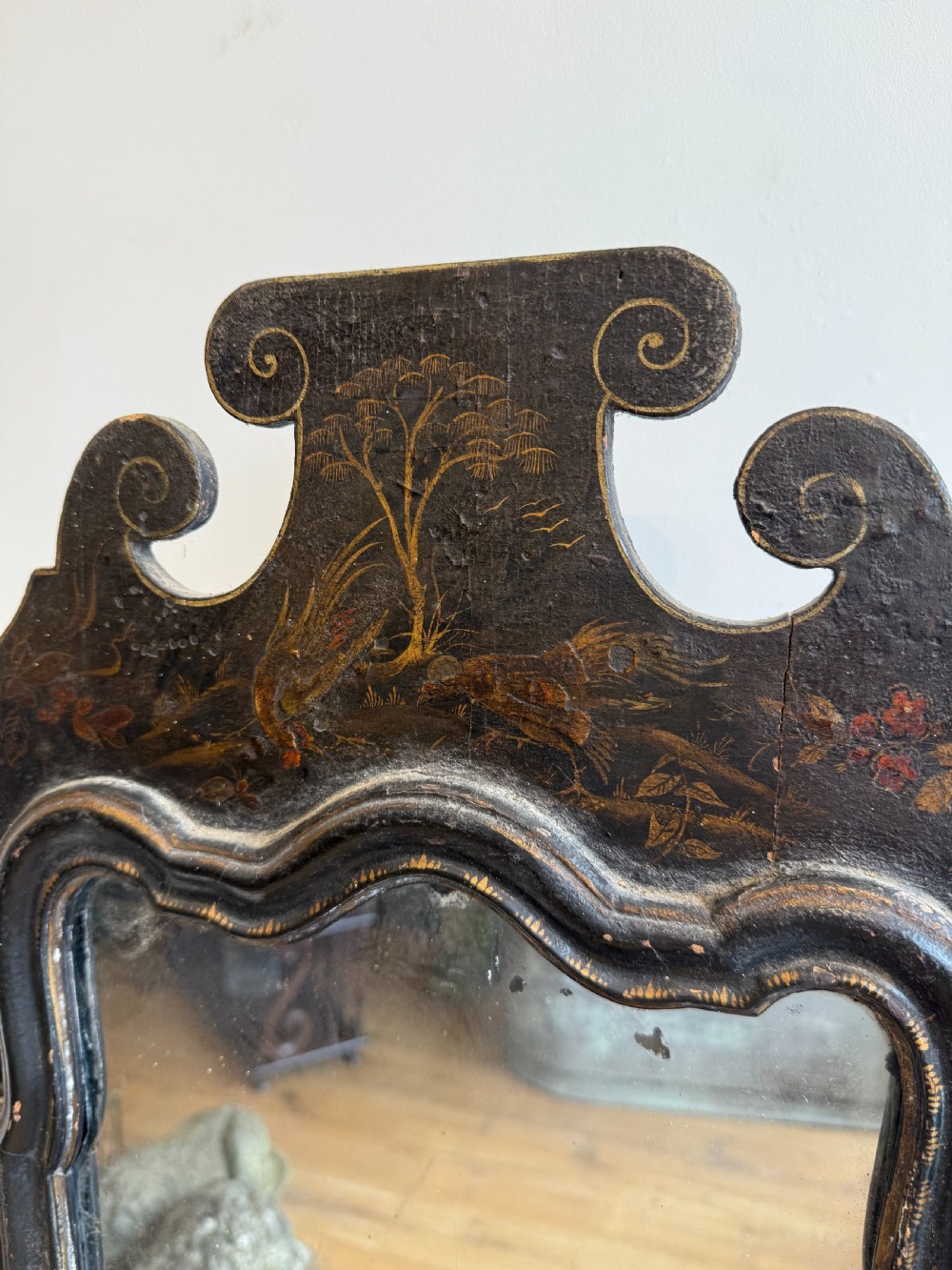 English chinoiserie japanned toilet mirror  View IV