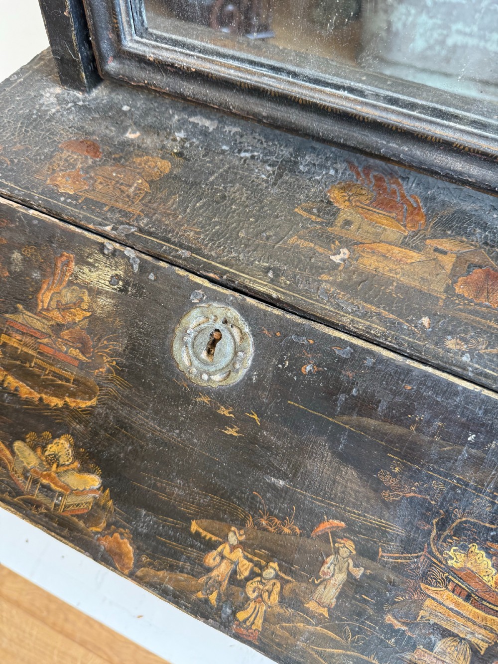 English chinoiserie japanned toilet mirror  View IX