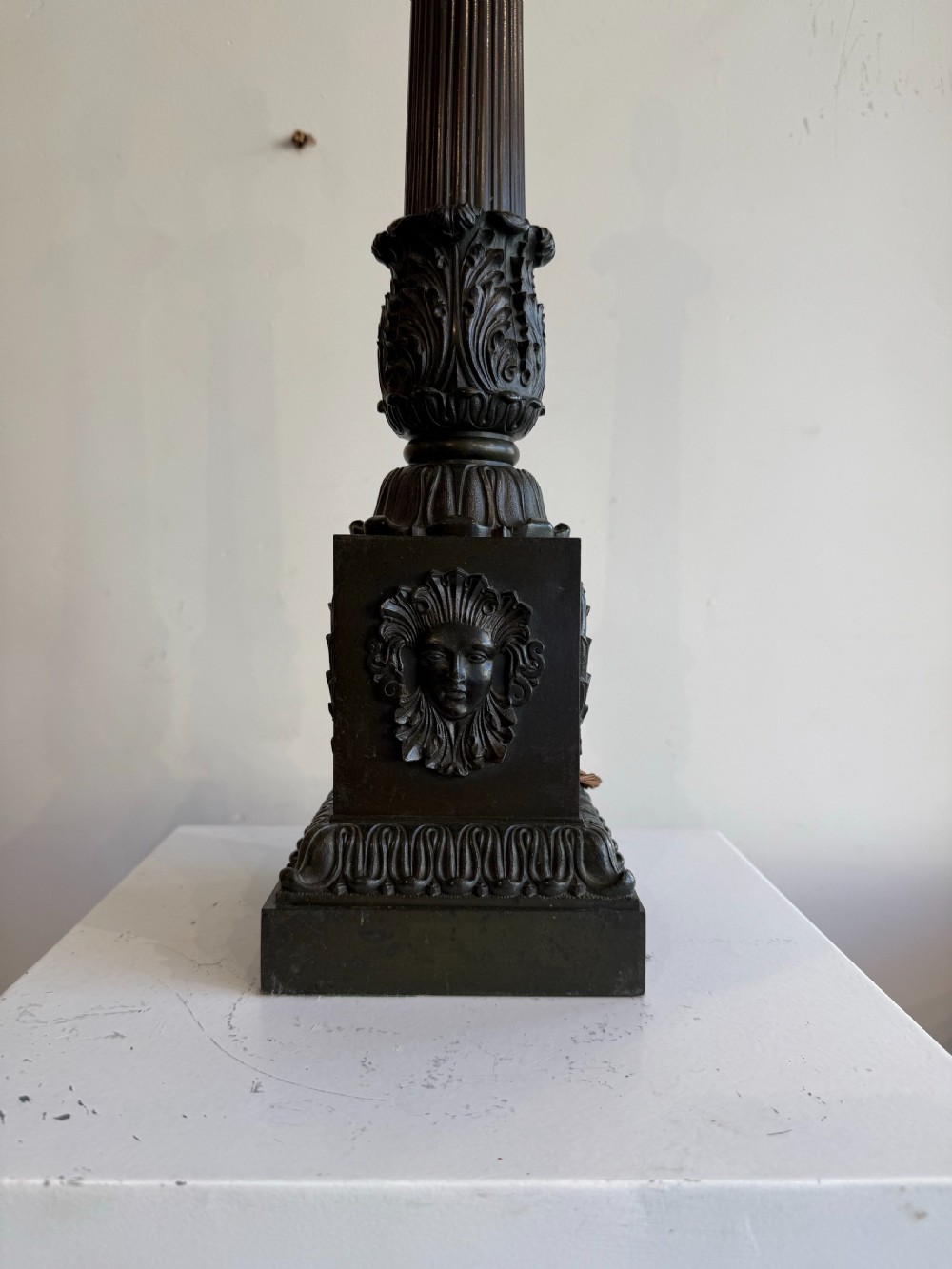 Antique bronze column lamps View VII