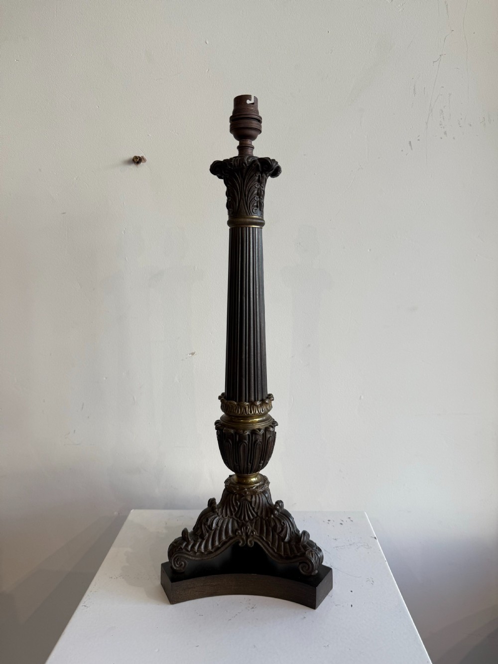 Pair of Antique bronze lamps View III
