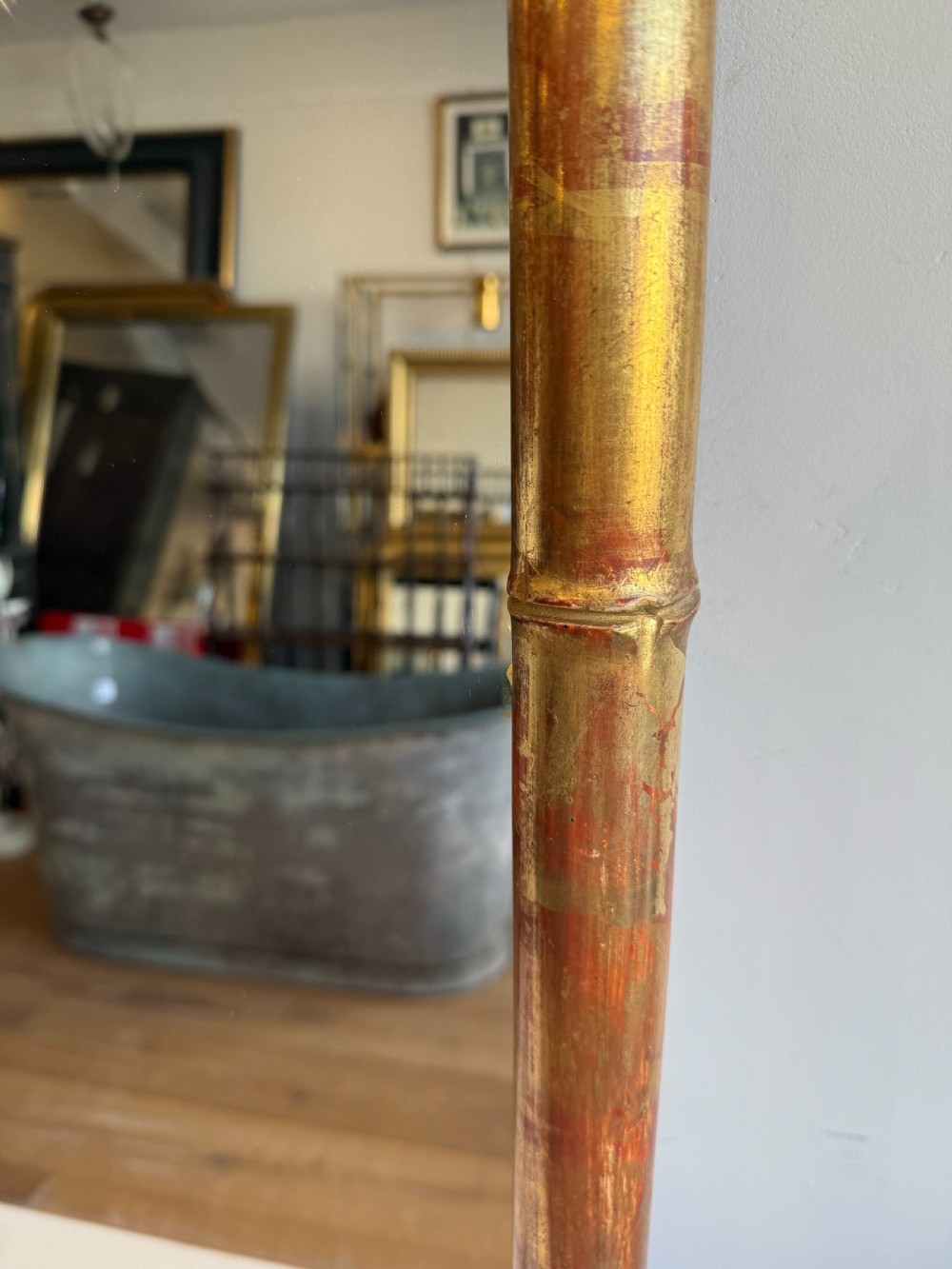 Antique faux bamboo gilt mirror  View IV