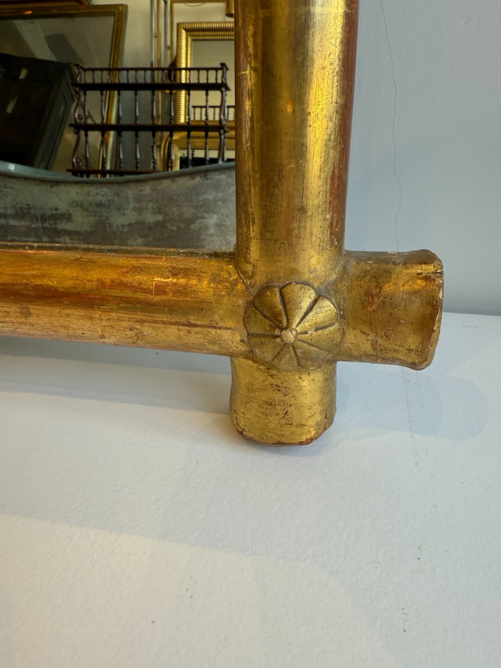 Antique faux bamboo gilt mirror  View V