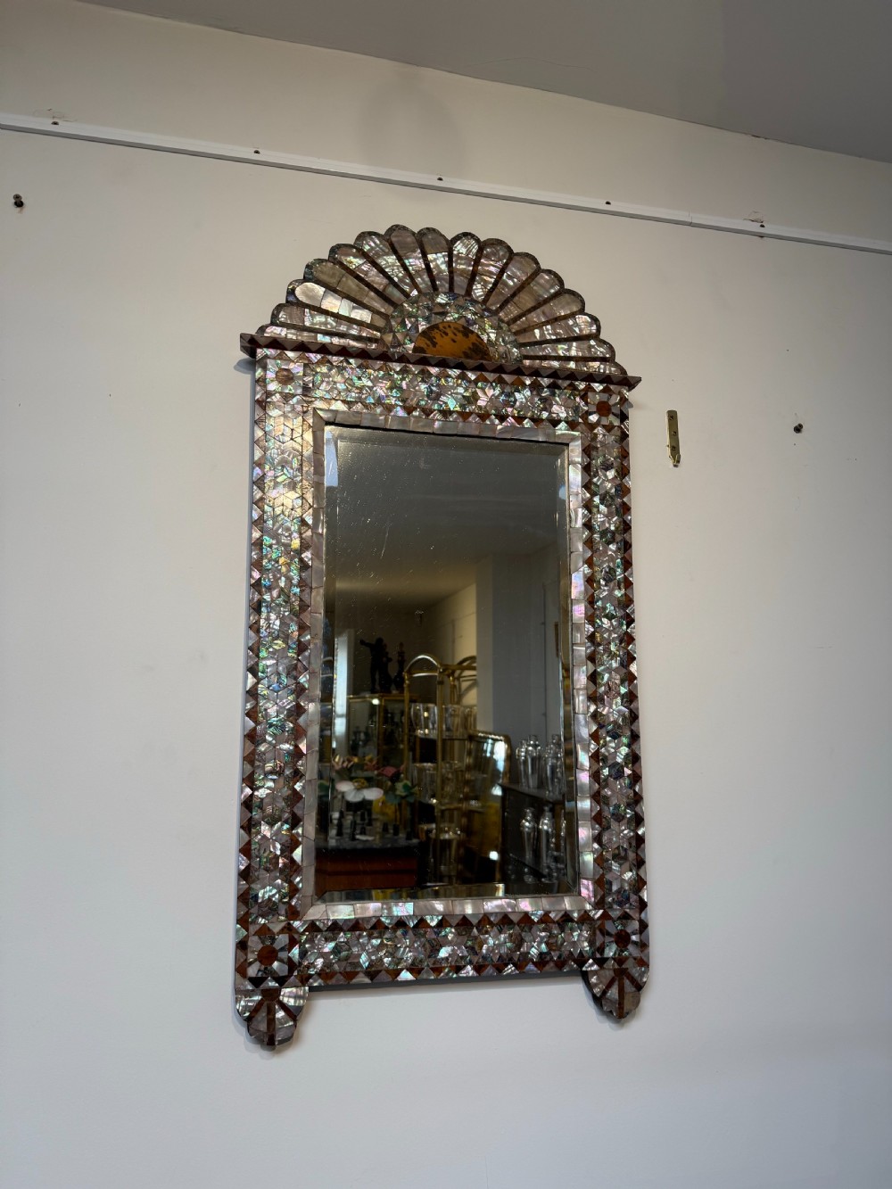 Ottoman Mother of pearl and tortoiseshell mirror