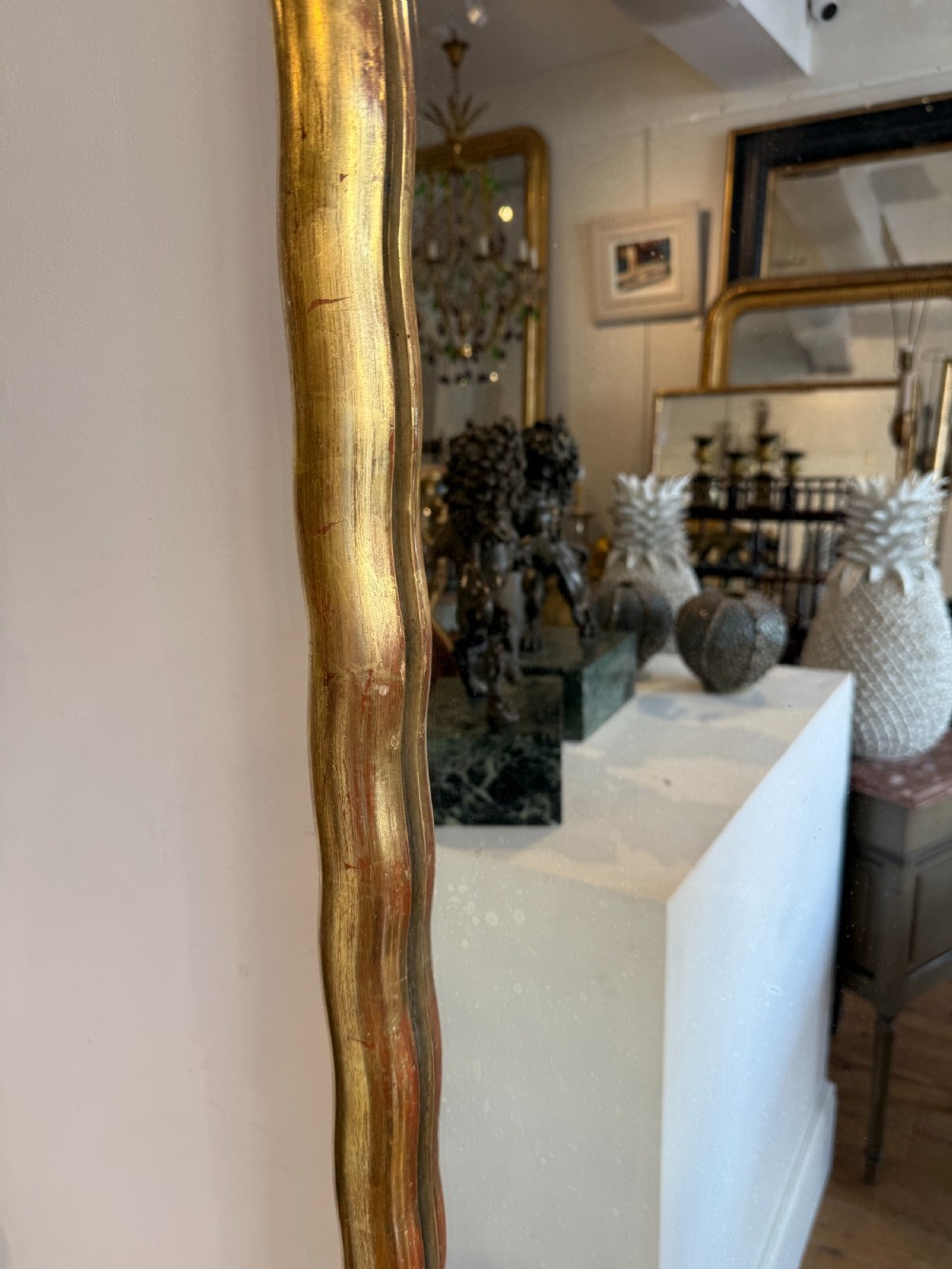 Large French wavy edge gilt mirror View IV