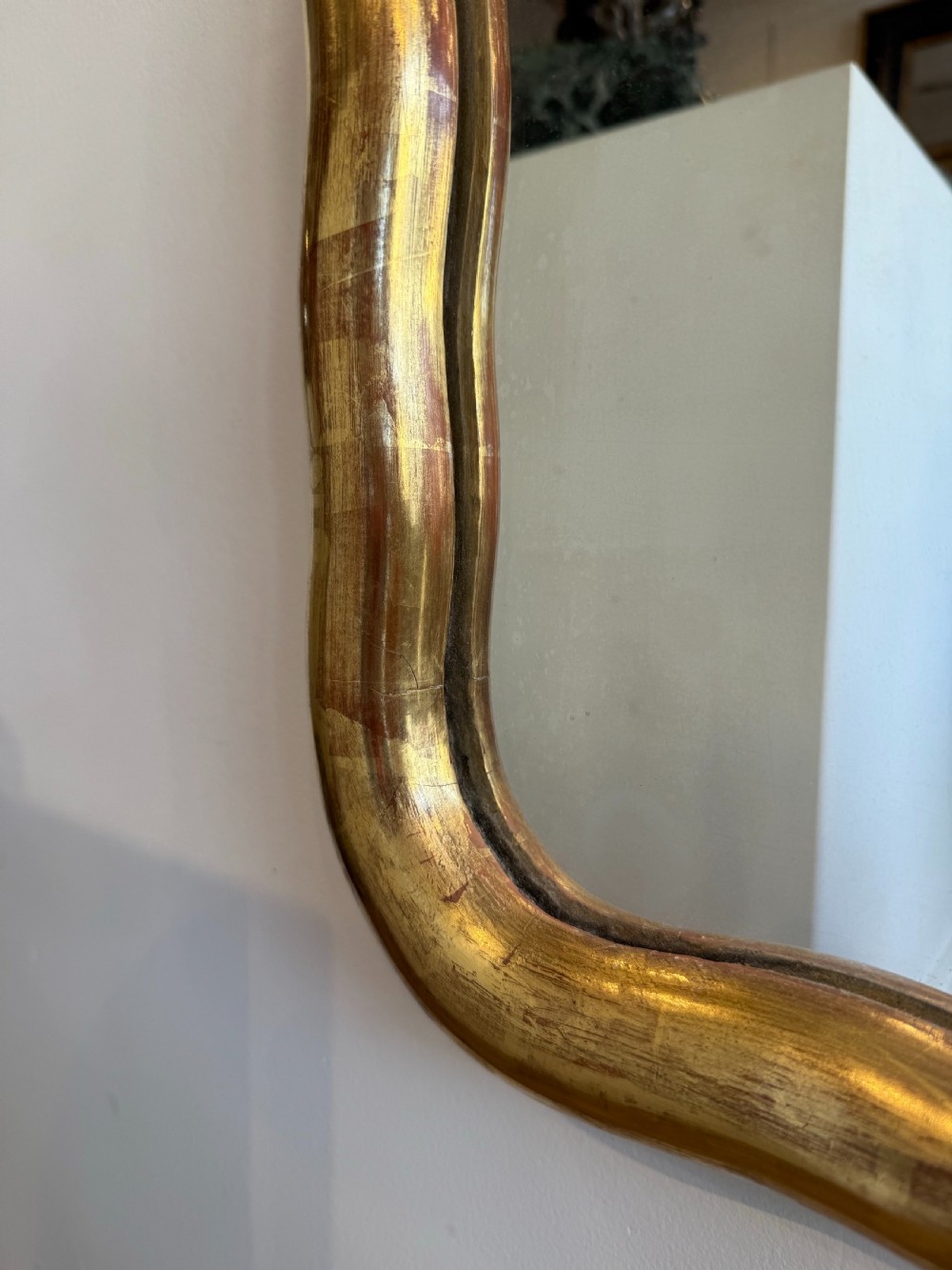 Large French wavy edge gilt mirror View V