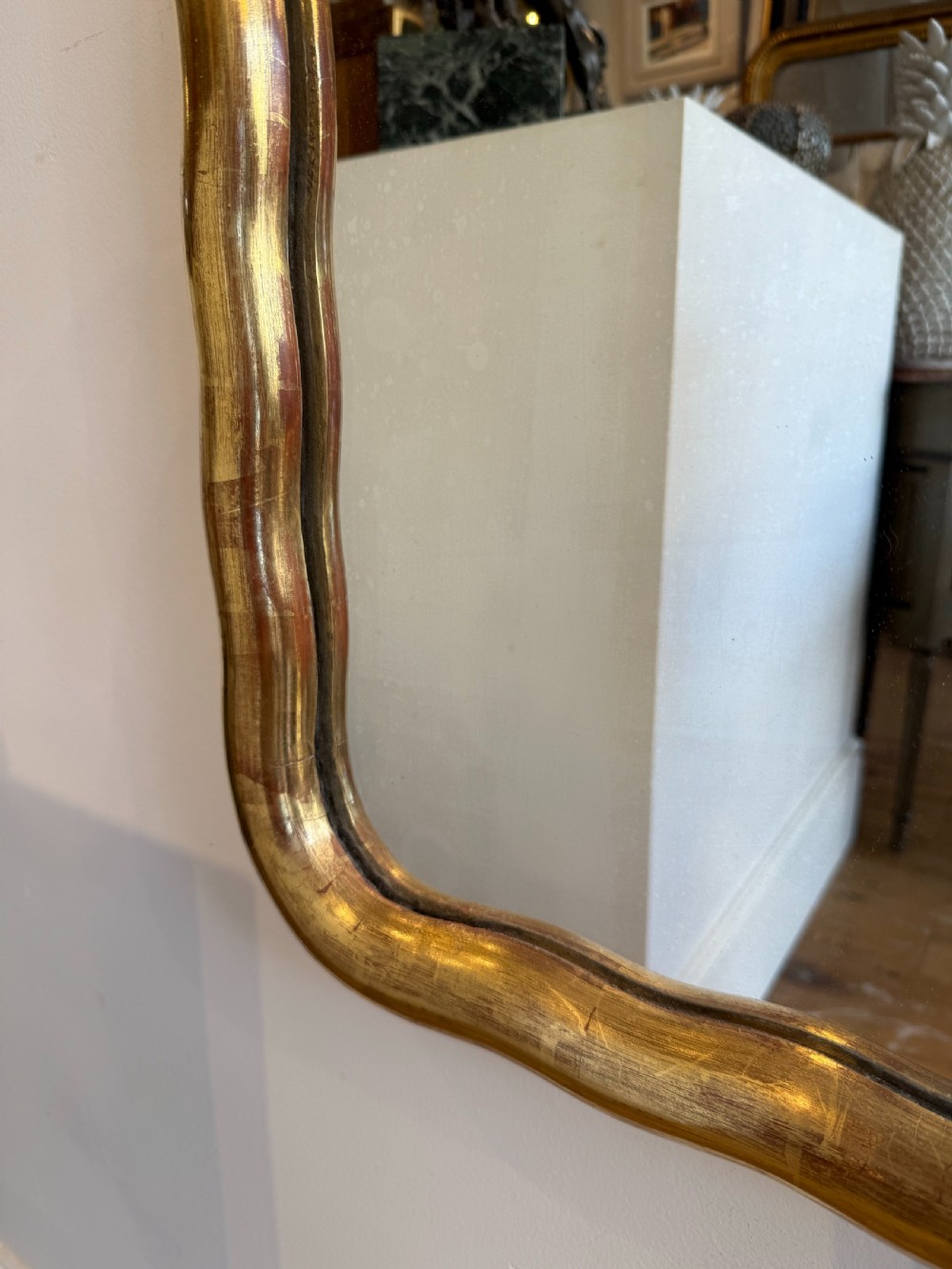 Large French wavy edge gilt mirror View VI