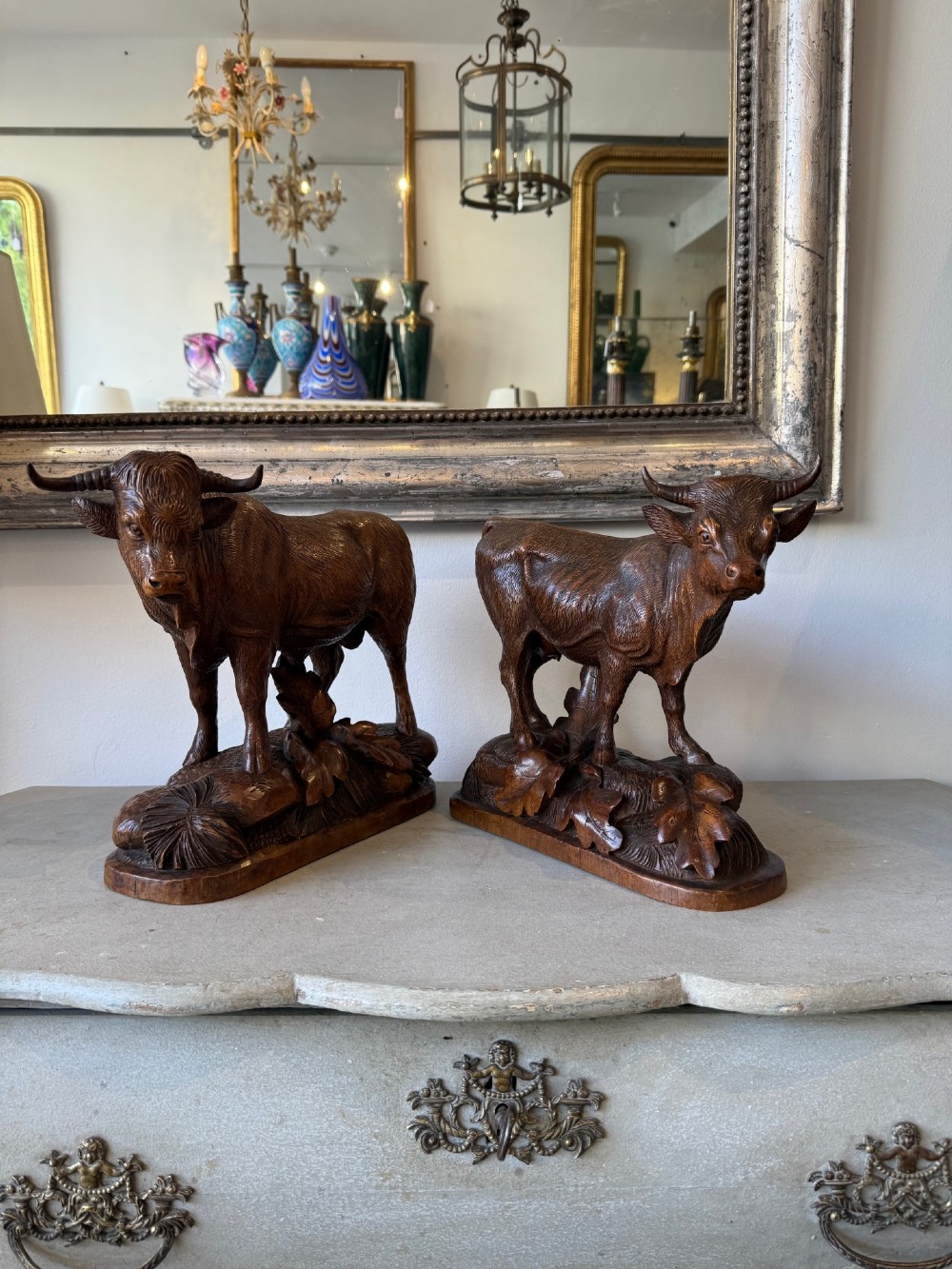 Large black forest pair - bull and cow